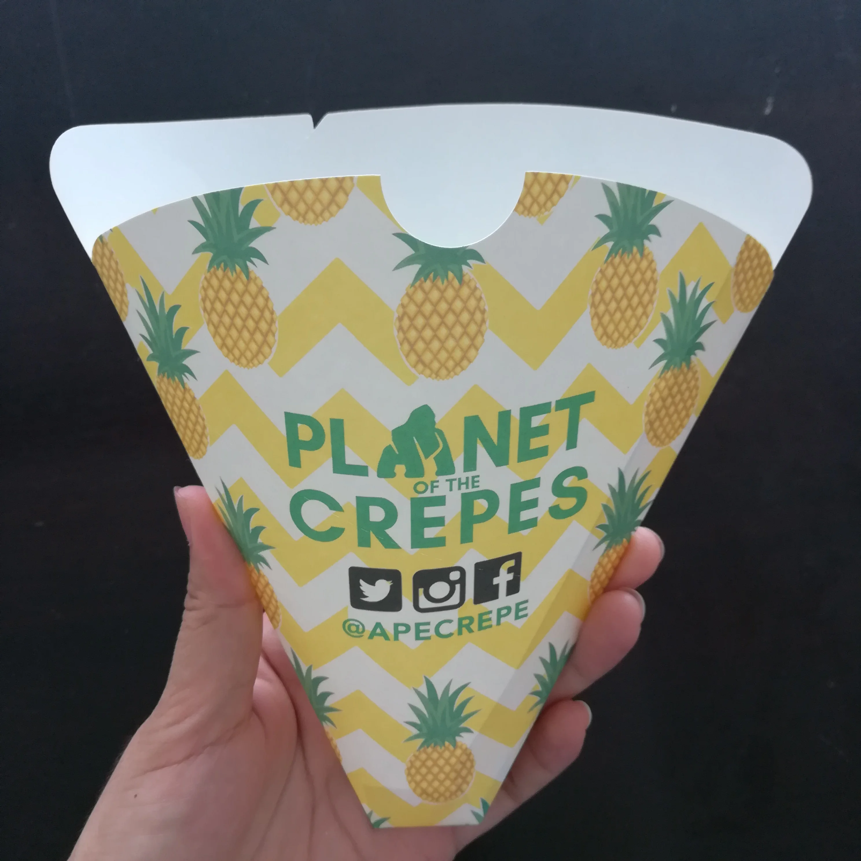 Food Keep Printable Paper Cone Crepe Food Trailer Crepe Cone Waffle