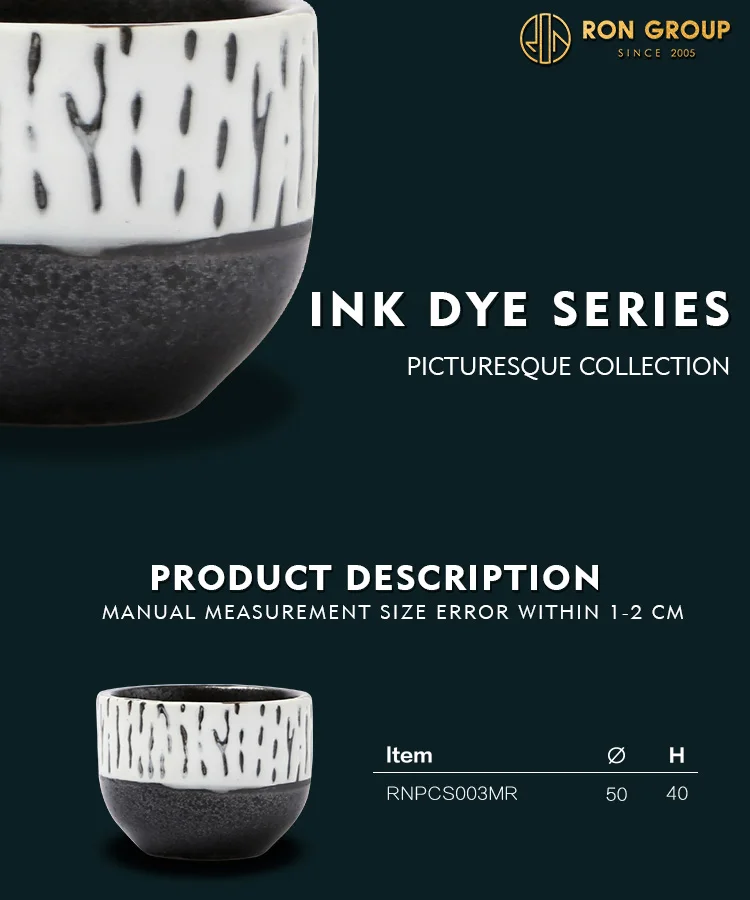 Best selling Restaurant Drinkware porcelain mug custom white black no handle Japanese Pottery Hot Saki Set ceramic sake cup