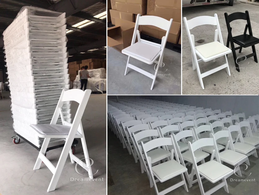 Wedding Chairs Manufacturer Modern Foldable White Plastic Resin Folding