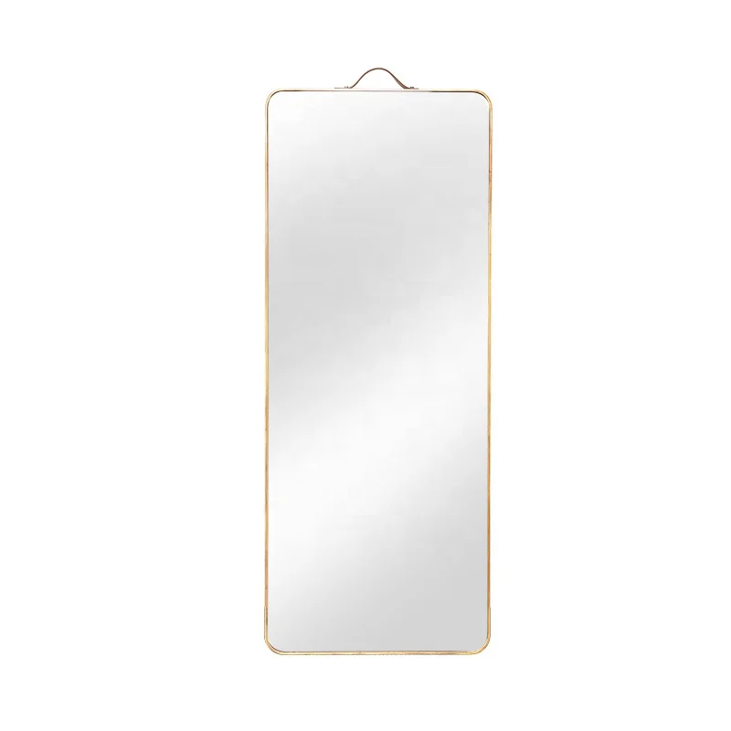 Modern Stainless Steel Frame Full Length Gold Mirror Customized Design