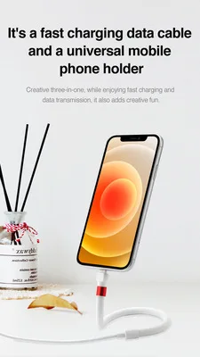 Bendable quick charge universal mobile phone stand data cable Multi-function lazy fan universal desktop stand charging cable - ANKUX.COM