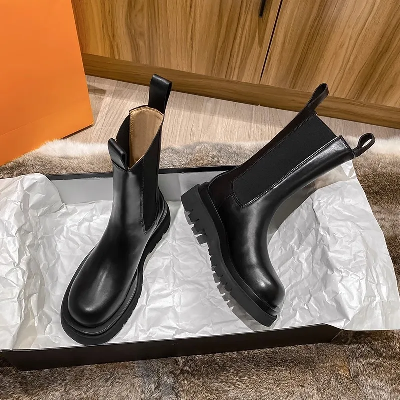 Wholesale Custom Genuine Leather Luxury Women's Shoes Chelsea Boots ...