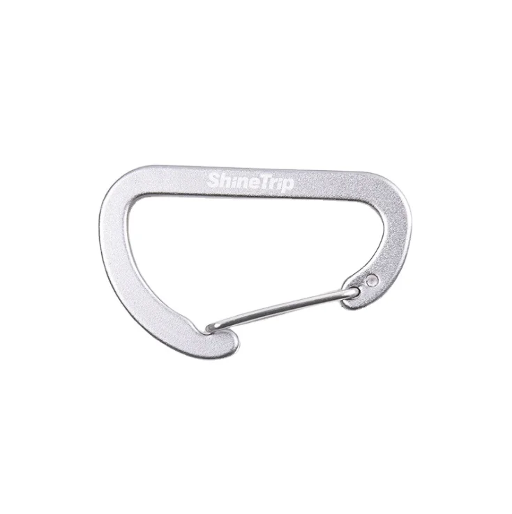 Custom 40mm mini metal keychain hammock clip hook aluminum d shaped small little wire gate carabiner