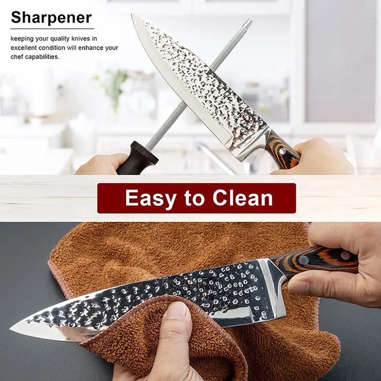 Customized 15 Piece Japan Damascus 3cr13 Stainless Steel Engraved Chef