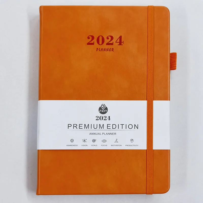 Wholesale 2024 University Blue English Calendar Note Book Gifts 365 Day Diary Office A5 Calendar Notebook Customized Logo supplier