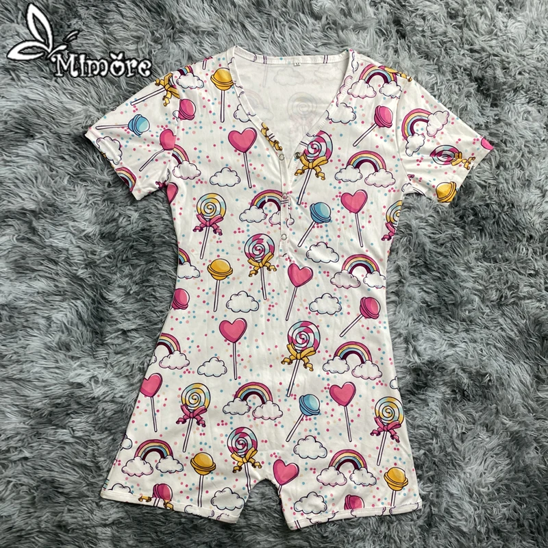 Mimore Fashion Design Sexy Neteflix Chill Short Onesie For Women Adult