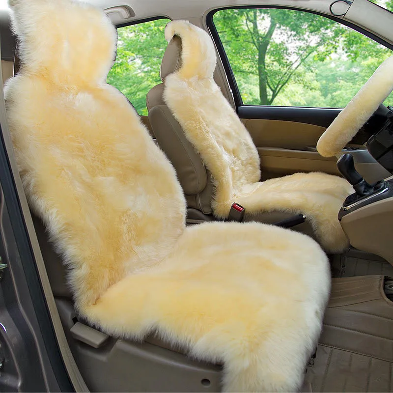 Custom New Design Luxury Car Seat Cover Set Heep Skin Fur Front Car