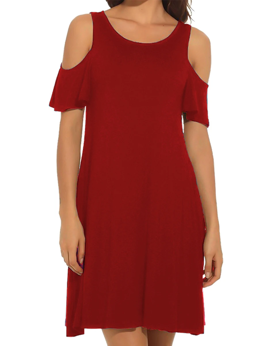 One Piece Short Dress Design Naked Shoulder Loose Casual Dress Party Woman Buy Dress Party Woman One Piece Dress For Women Kitenge Short Dress Designs Product On Alibaba Com