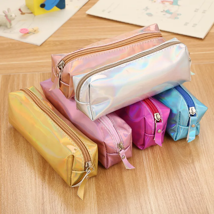 Yiwu Manufacturer Promotional Girls Iridescent Pencil Pouch Holographic ...