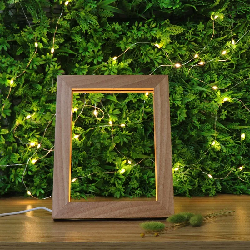 Good Quality Beech Led Light Photo Frame,Photo Frame With Led Light