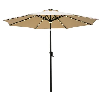 9 Led Light Patio Umbrella 10 Solor Powered Lighted Outdoor Patio Market Umbrella With Tilt For Outside Balcony Table Or Deck Buy Patio Umbrellas With Lights Decorative Patio Umbrellas Solar Umbrella With Led