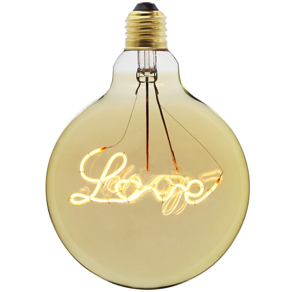 2019 best selling holiday lighting customized letters decorative led filament light bulb