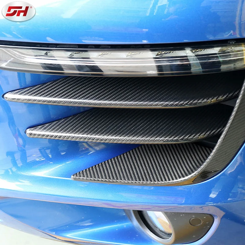 past carbon fiber fog light frame fog light cover front bumper grille cover for Porsche Macan 2014-2017