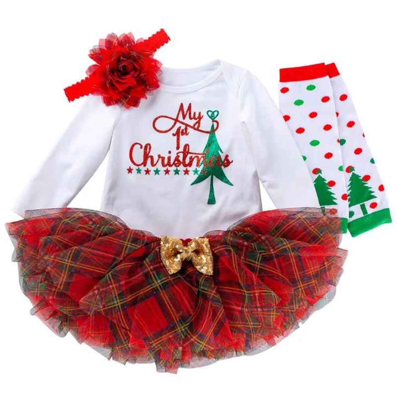 
2020 Good Selling Christmas Baby Skirts Festival Xmas Ornament New Born Baby Dress in Winter 