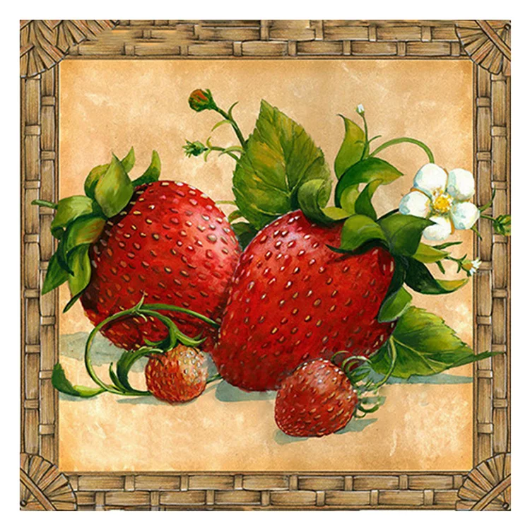 5D DIY Diamond Mosaic Fruit Strawberry Needlework Full Square Diamond Painting Full Drill Cross Stitch Wall Art Diamond Painting
