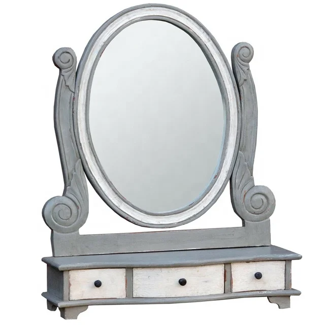 Pleine longueur autoportante style français Argent Chambre coiffeuse miroir Chewal New