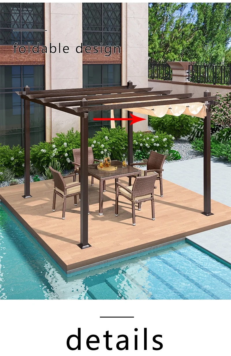 adjustable louvered pergola kits on Garden Metal Pergola Aluminium Grape Trellis Luxury Morden Outdoor Pergola Louver With Retractable Sunshade Gazebos Canopy 3x3m Buy Motorized Outdoor Aluminum Bioclimatic Electric Louvered Pergola Roof System Louvered Roofpergola Kits Wind