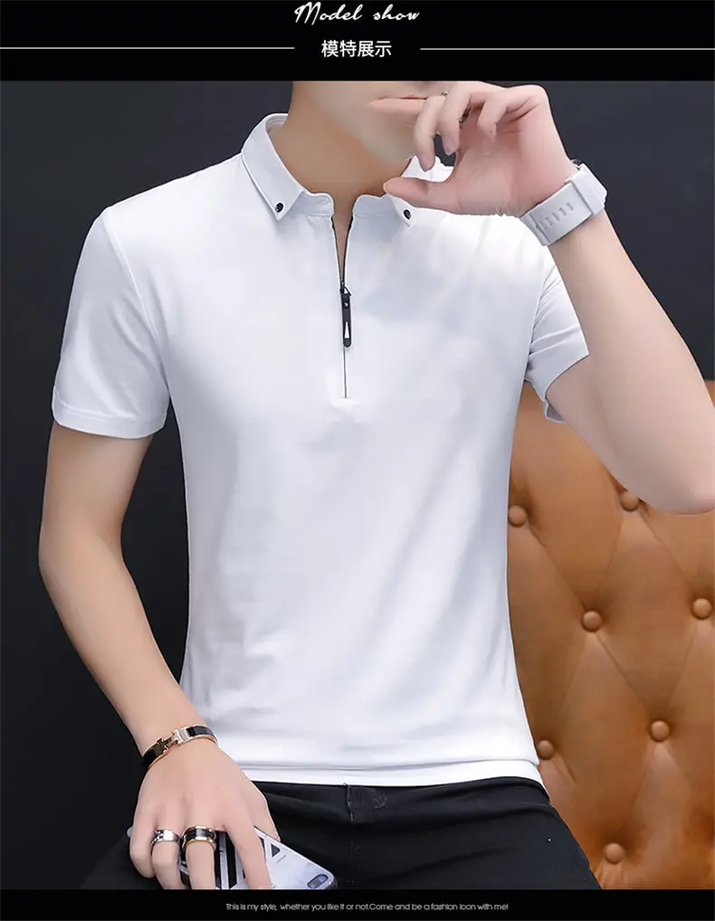 Chinese Supplier Clothes For Men Online Zipper Collar Zip Neck Polo ...