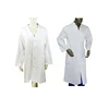 long sleeve officer collar white medical hospital lab uniform doctor coat for female male
