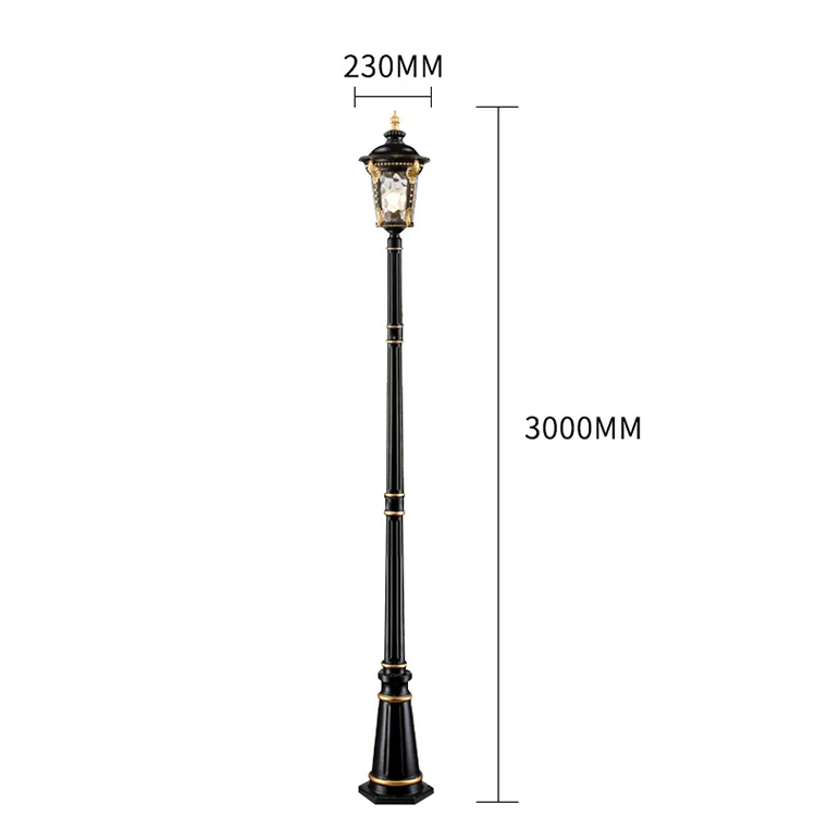 Factory European Style 2M 3M aluminum yard street garden pole light