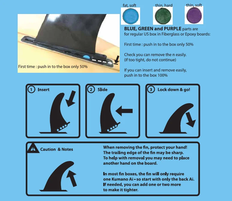 8" Us Box Fin Flex Soft Fin For Longboard Stand Up Paddleboard River