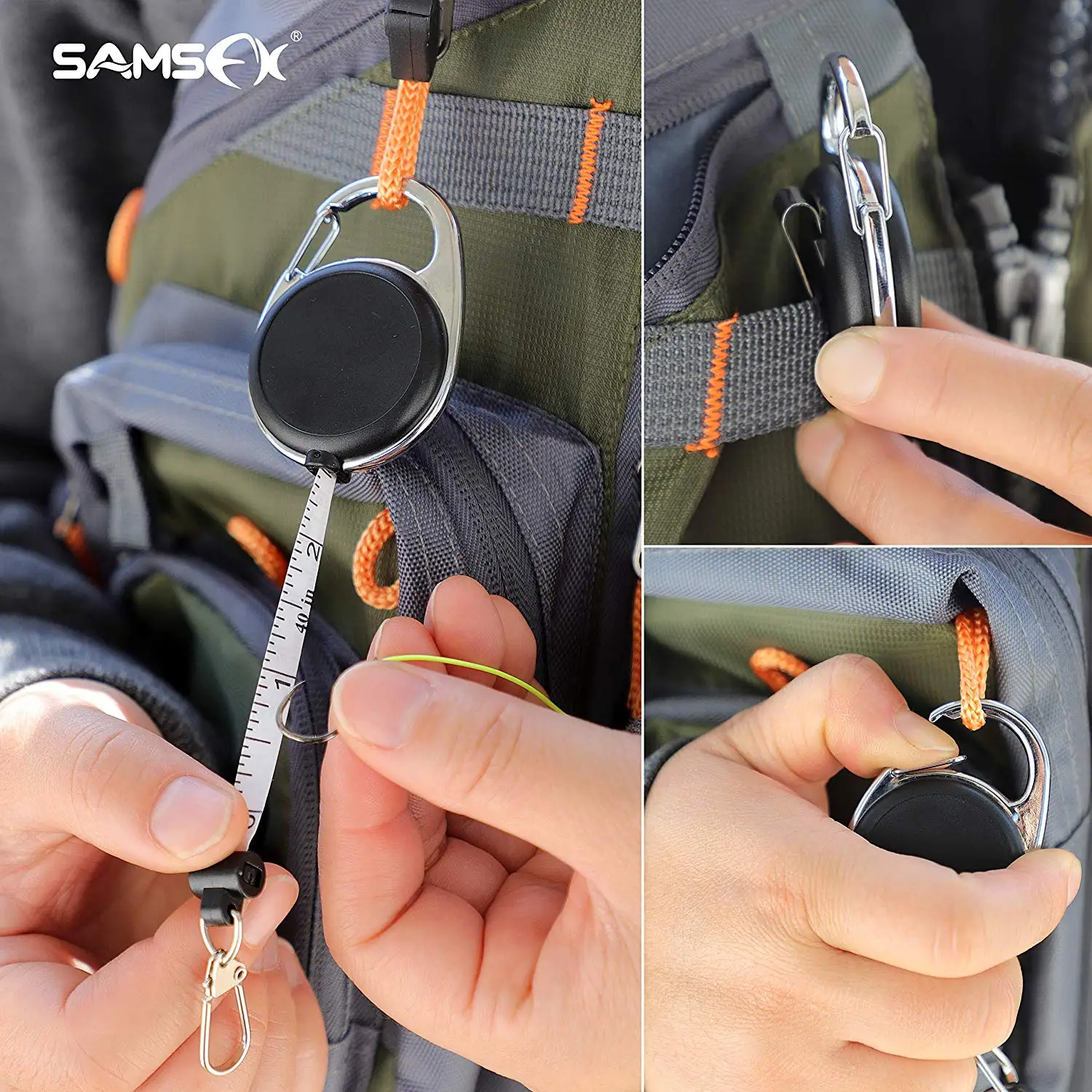 Samsfx Fishing Anglers Vest Pack Tool Gear Assortment Carabiner Tape
