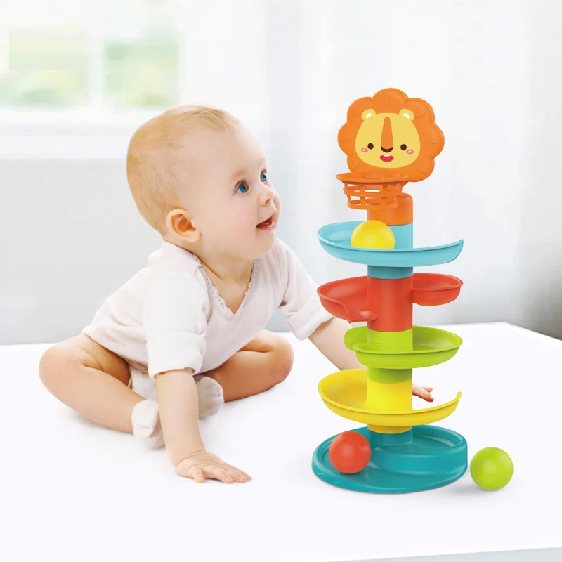 Baby 5 Layer Ball Drop And Roll Swirling Tower Hanger Roll Ball Toys ...