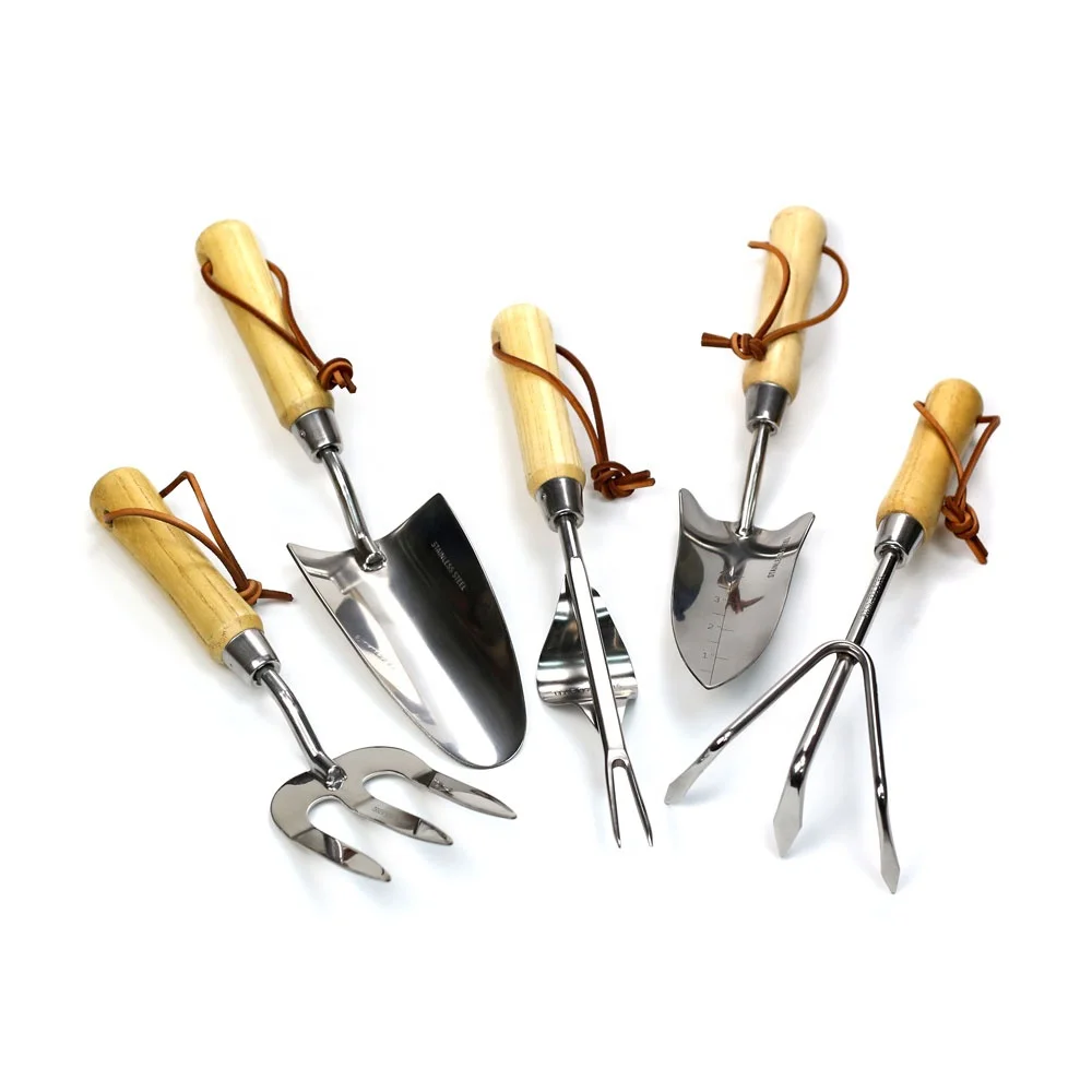 6pcs Stainless Steel Material Garden Tools Set With Wooden Handle And ...