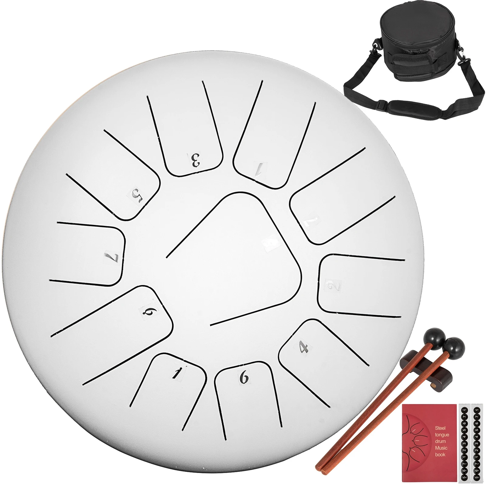 Steel tongue drum. 14 Inch Steel tongue Drum White.