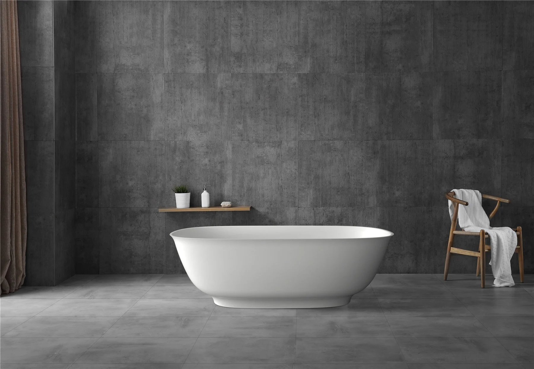 Modern Indoor Bathroom Freestanding Resin Stone Bathtubs