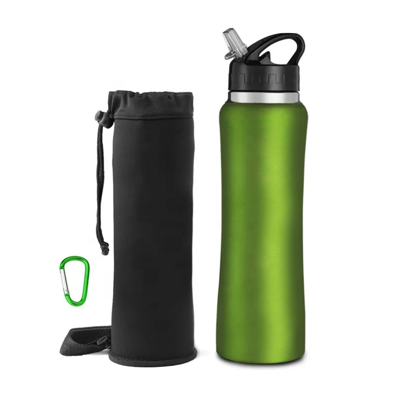 Cheap Silicone Straw 18/8 Stainless Steel Thermal Drinking Water Bottle