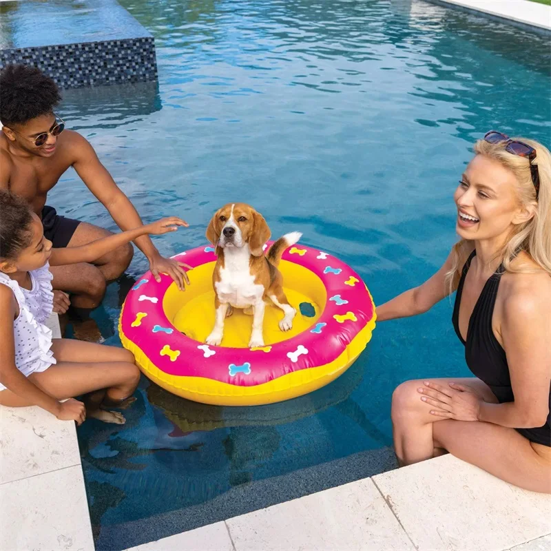 Inflatable Donut-shaped Pet Floating Raft, Inflatable Pet Dog Floating ...