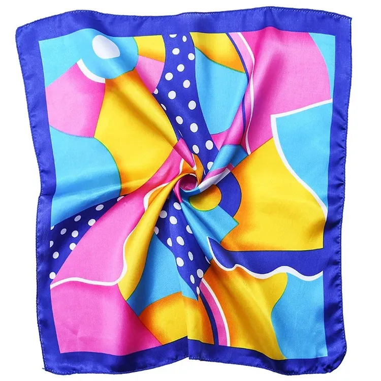 
Custom Digital Print 50*50 cm Square Silk Scarf 100% Pure Satin Silk Scarf 