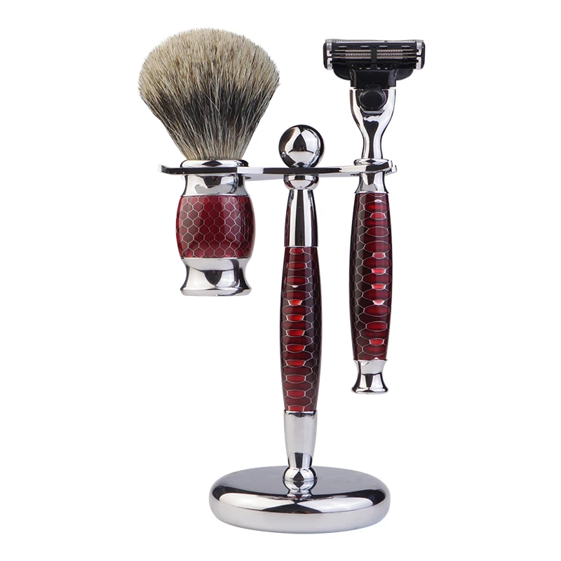 Andor Pure Badger Shaving Brush Set Wholesale Safety Razor Kit With Stand Buy Shaving Kit