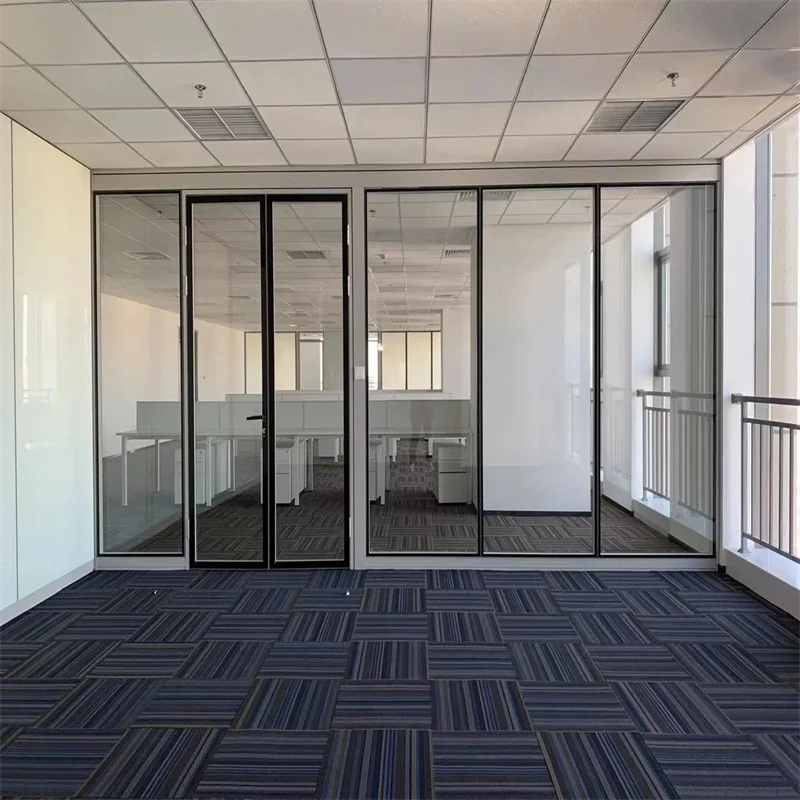 product hidden frame double glass partition 108mm aluminum frame  steel keel   ideal for luxury retail boutiques-2