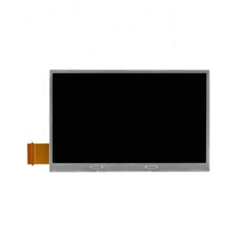 Close-up of PSP E1004 LCD replacement panel showing 30-pin FPC connector and backlight tabs