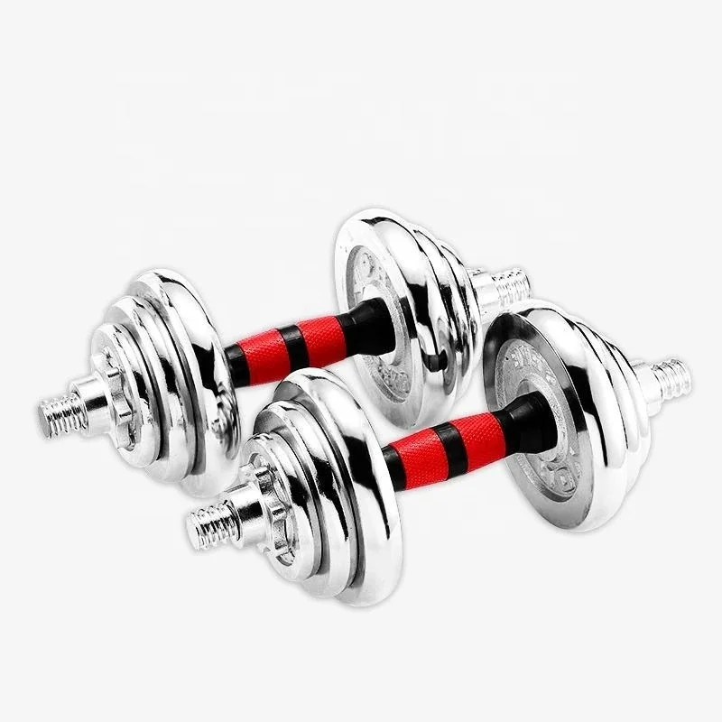 
2020 Custom logo gym equipment steel dumbbells adjustable Home Exercise Body Building weights dumbbells set 