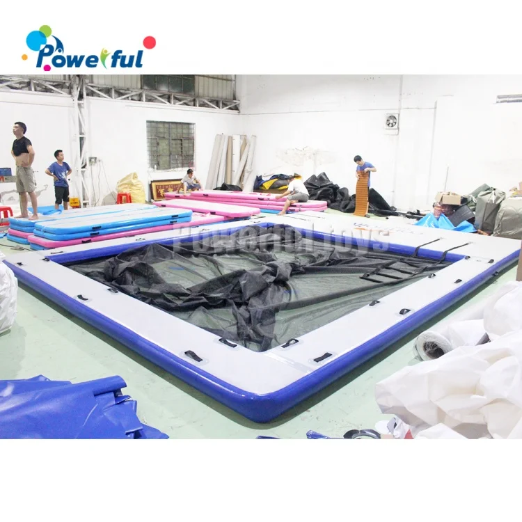 7mx5mx2m inflatable sea pool with net inflatable swimming floating pool for super yacht boat jellyfish protection