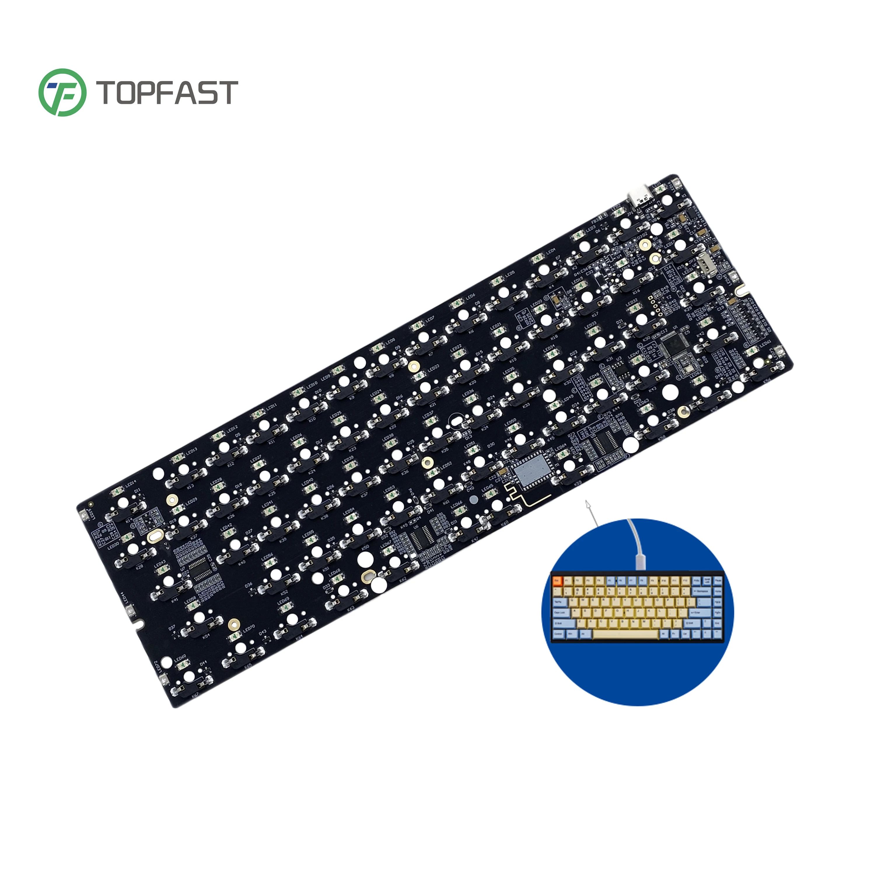 GK61 Keyboard PCB - Customizable 60% Mechanical Keyboard