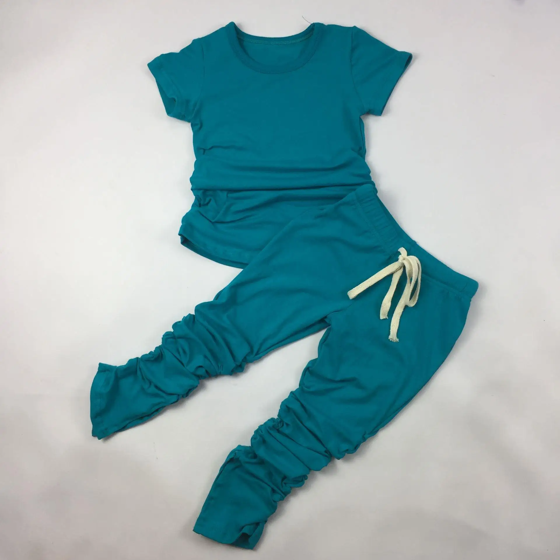 Rts Multi Colors Kids Stacked Pants Baby Girls Sets Two Pieces