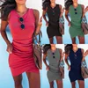 Explosion models women's draw irregular crossover sleeveless bag hip sexy dress