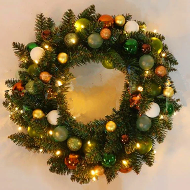Wholesale Led Light Artificial Flower Xmas Decoration Green Garlands
