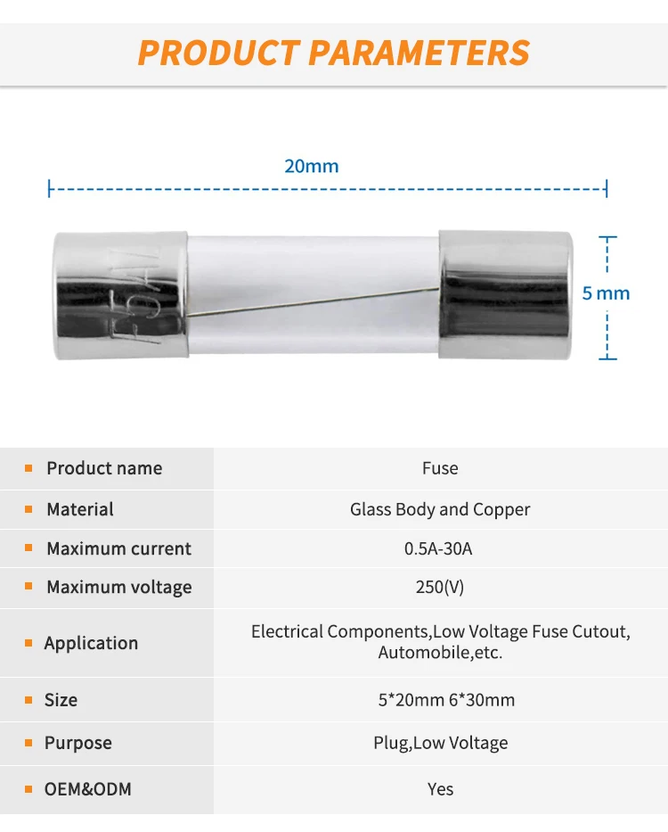 Iec Glass Fuses 5x20mm Automotive Electronic Glass Tube Electronic ...