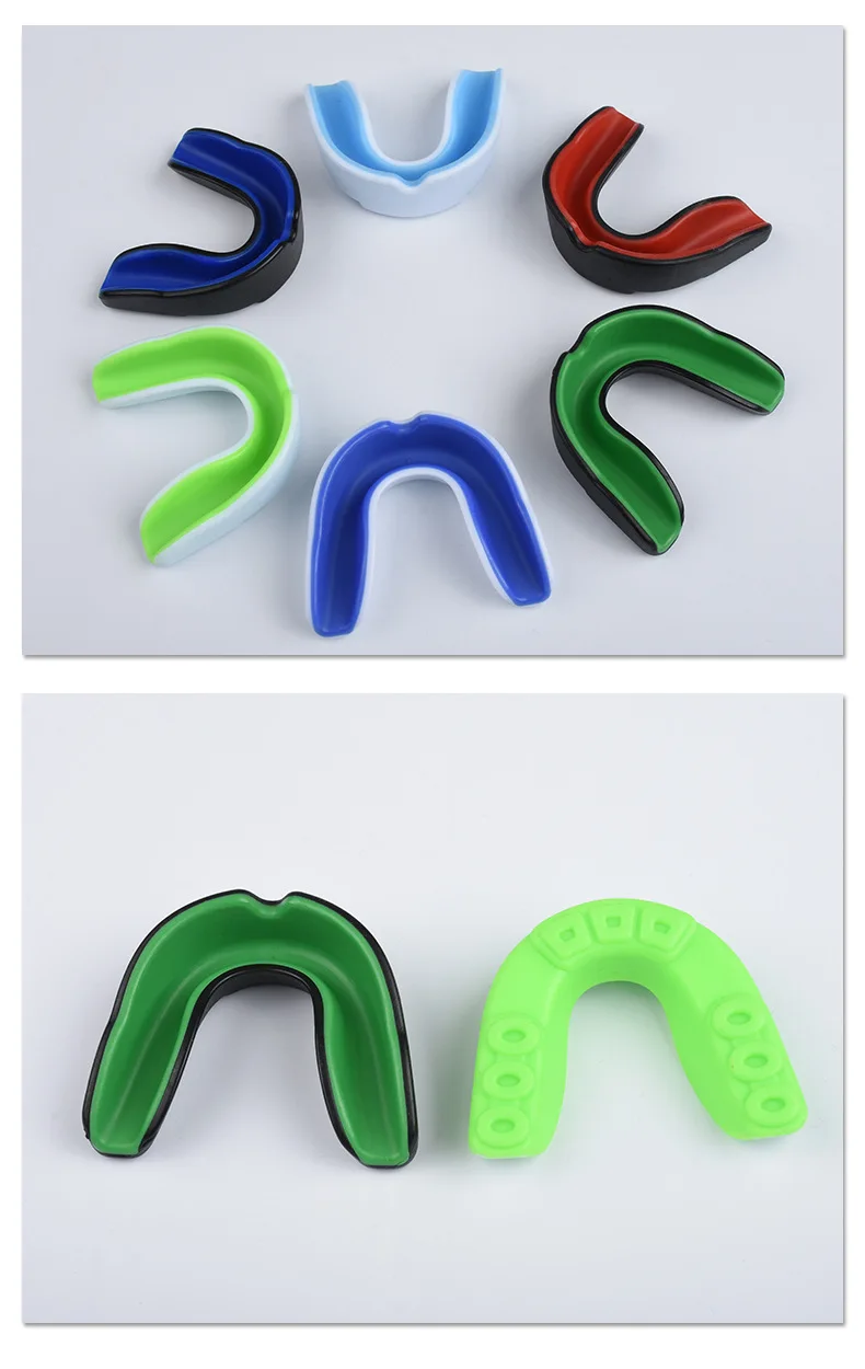 Two-Color Safety Teeth Protector Mouthguard Contact Sports Gear for Boxing MMA Football Basketball Muay Taekwondo Other Sports