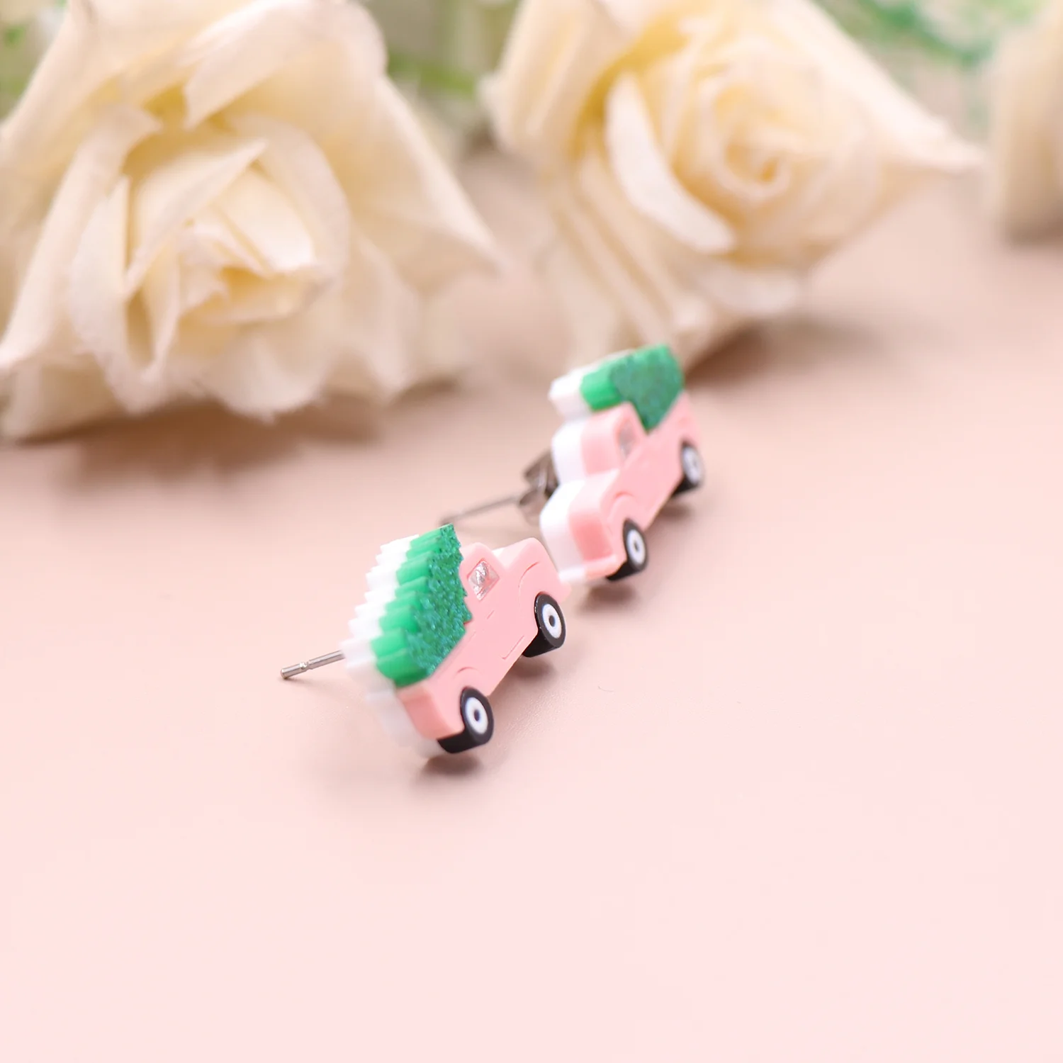 ERS372ER1606  1Pair New product CN Stud earring For women Christmas car cute Acrylic Jewelry factory