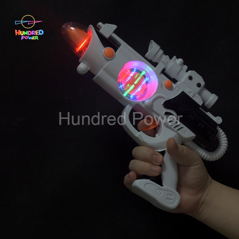 Blinkee Light Up Spinning Barrel Space Gun Laser Space Blaster Toy