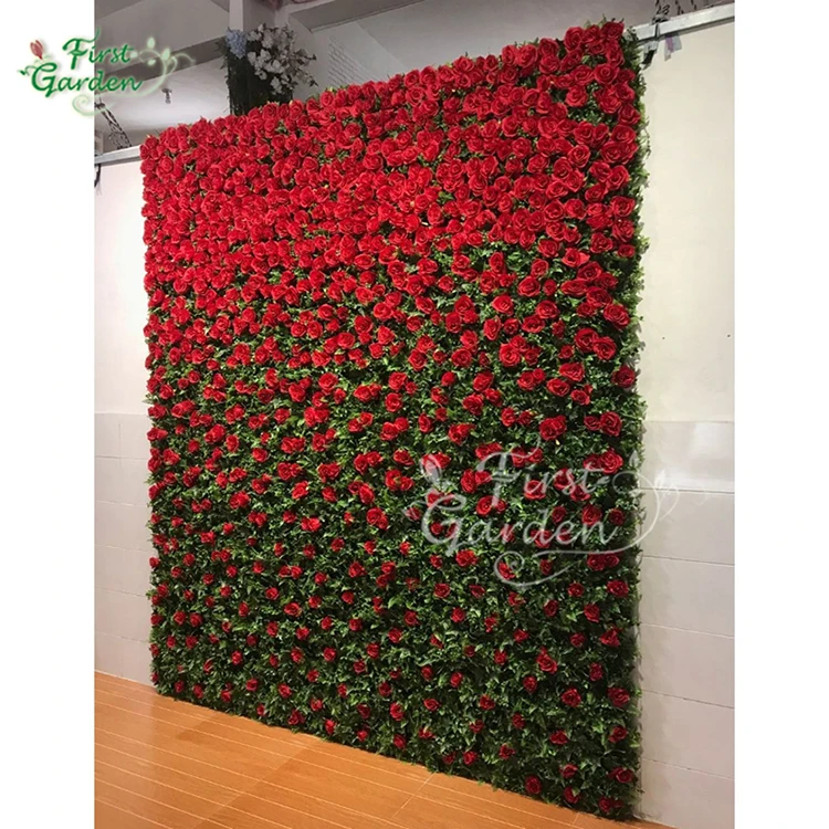Big Red Rose Artificial Plant Wall Flower For Wedding Planning Scene