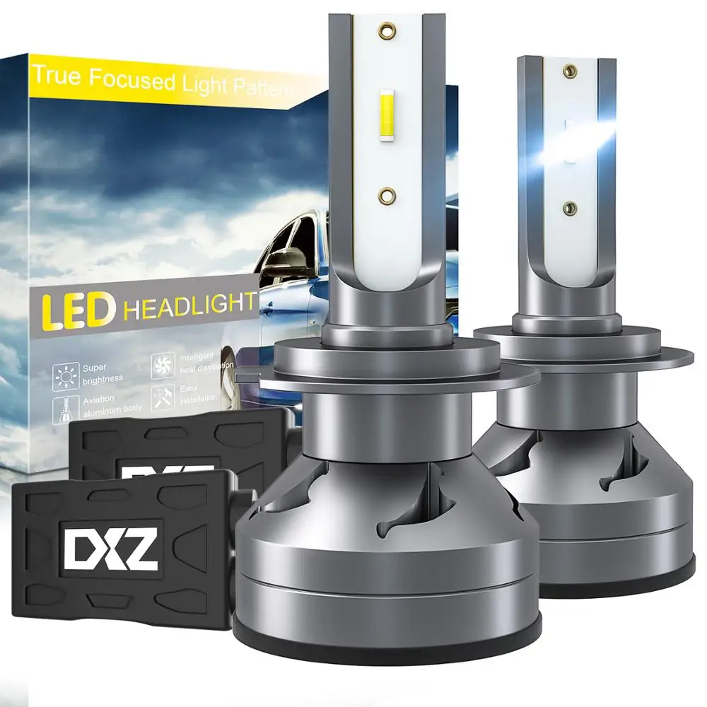 DXZ  Car LED Headlight Bulbs H7 Low Beam Pure White Bright Fog Light Conversion Kit 60W 12000Lm 2 Pack