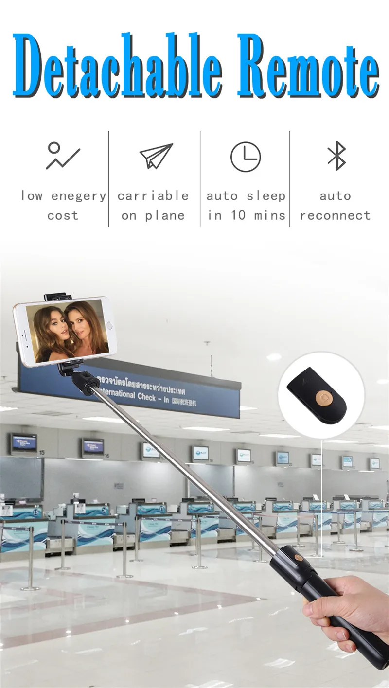 K10爆款智能360度旋转无线自拍棒全景现场自拍神器K10自拍棒