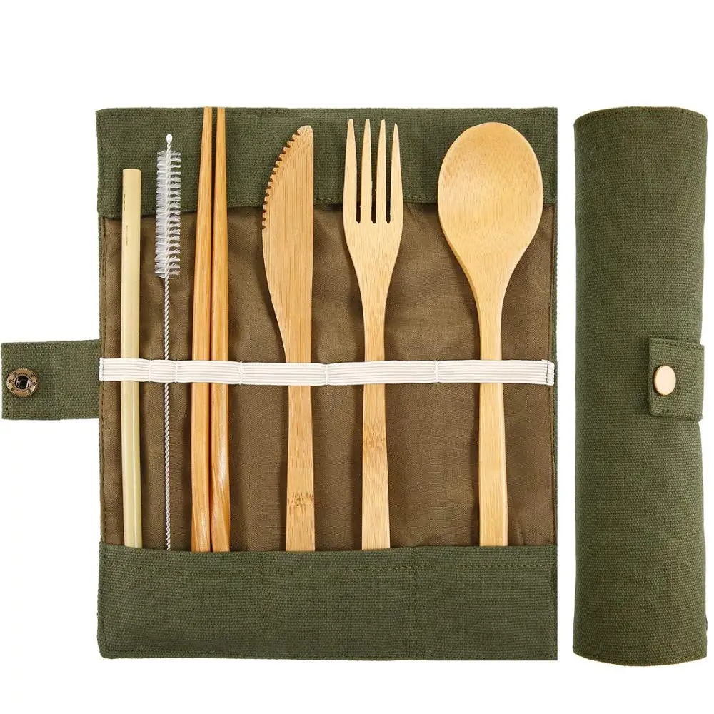 bamboo cutlery flatware set bamboo travel utensils bamboo straw